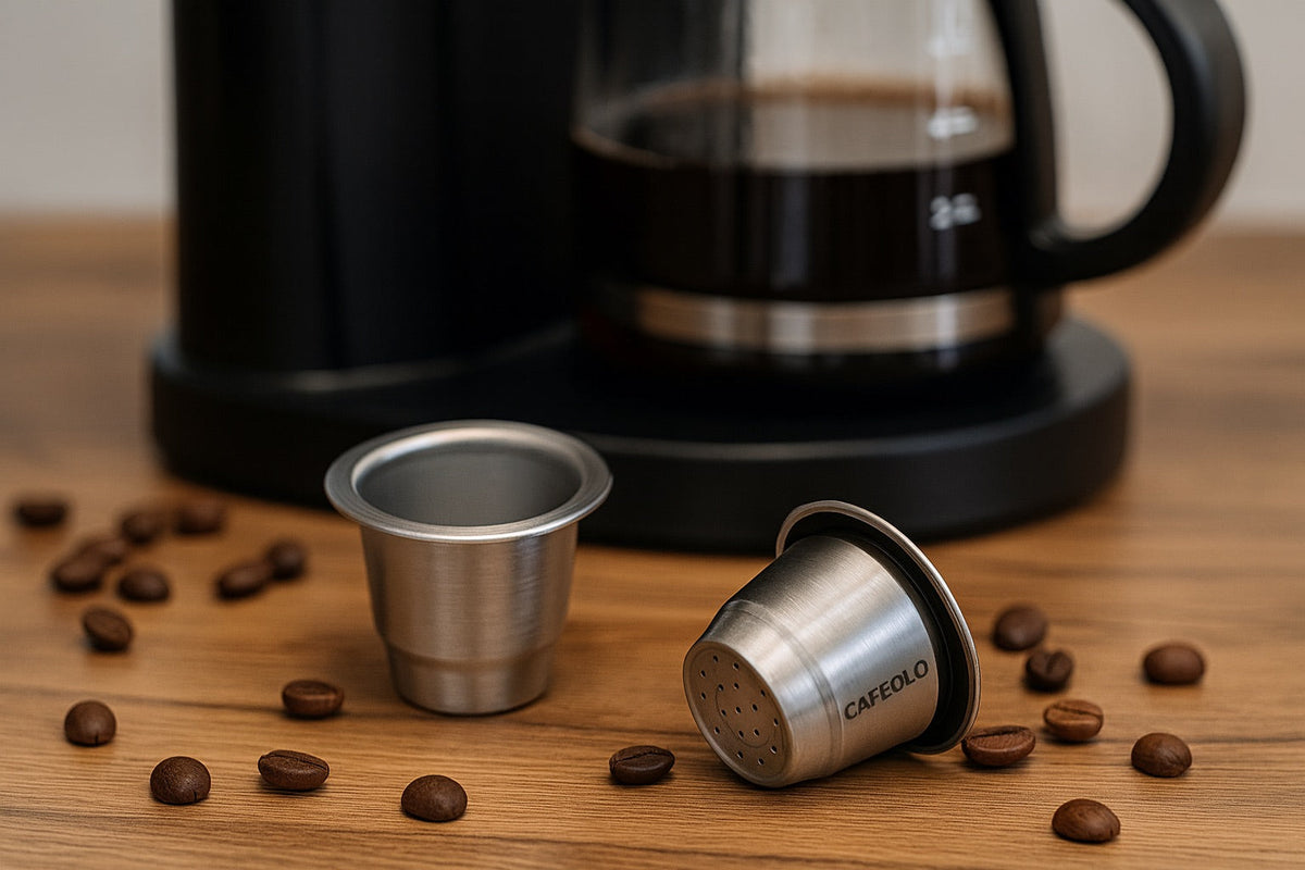 Capsule de café en acier inoxydable réutilisable avec brosse à cuillère, for Machine à café K Fee Capsule de café en acier inoxydable réutilisable avec brosse à cuillère, for Machine à café K Fee