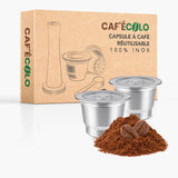 Capsula Nespresso ricaricabile a zero sprechi con tappo a vite di Cafecolo™