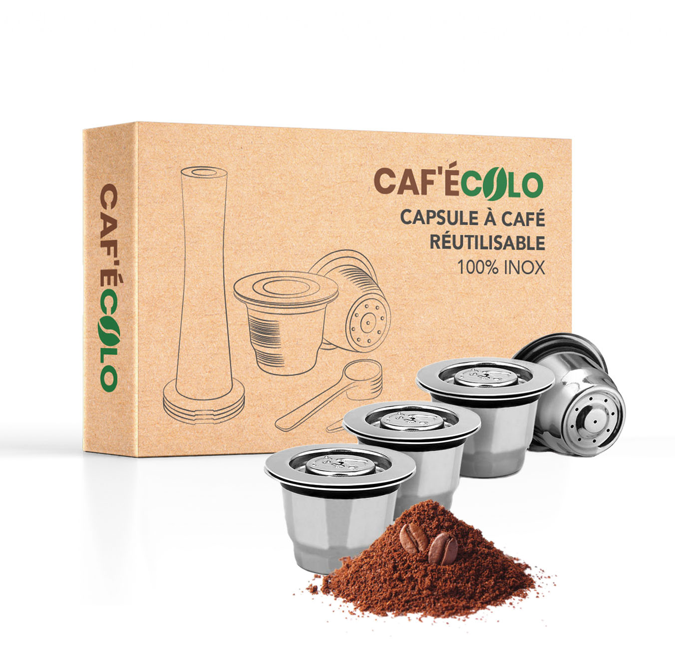 Capsule nespresso réutilisable à l'infini 100% inox par Cafecolo™ –  Caf'écolo