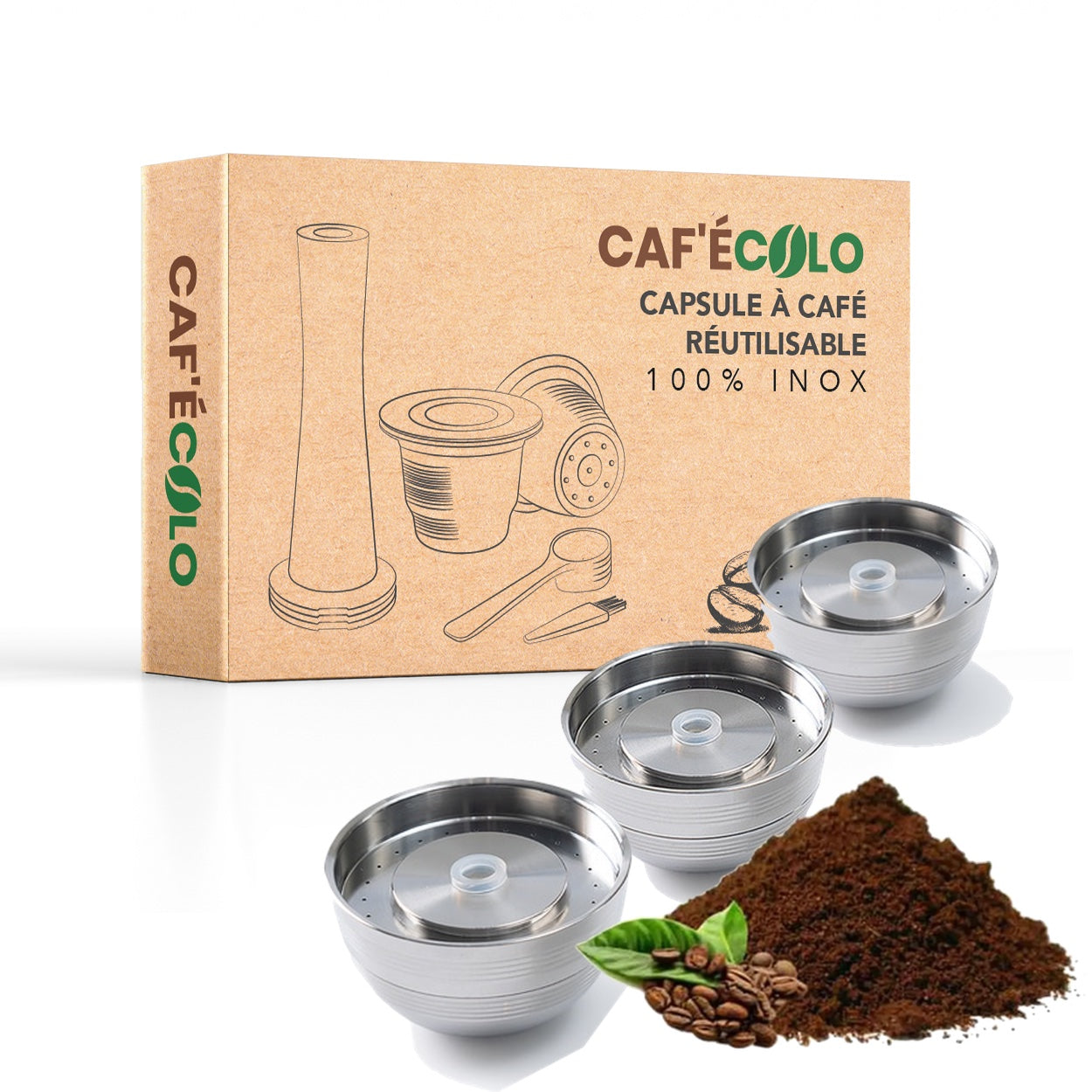 Triplot Vertuo, kit di capsule riutilizzabili Vertuo, 100 coperchi sigillanti in alluminio da 63 mm, sedile in silicone, dosatore per caffè, imbuto in acciaio inox per ricaricare cialde Nespresso Triplot Vertuo, kit di capsule riutilizzabili Vertuo, 100 coperchi sigillanti in alluminio da 63 mm, sedile in silicone, dosatore per caffè, imbuto in acciaio inox per ricaricare cialde Nespresso