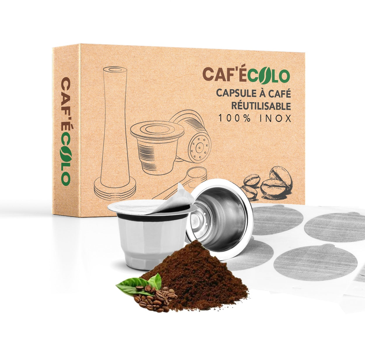 Capsule réutilisable nespresso Cafecolo™ 100% inox – Caf'écolo