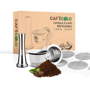 Pack capsule réutilisable en inox pour nespresso Cafécolo