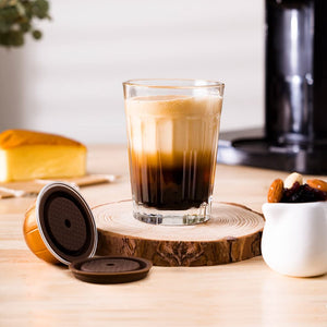 Capsule rechargeable avec couvercle en silicone pour machine Nespresso Vertuo par Cafécolo