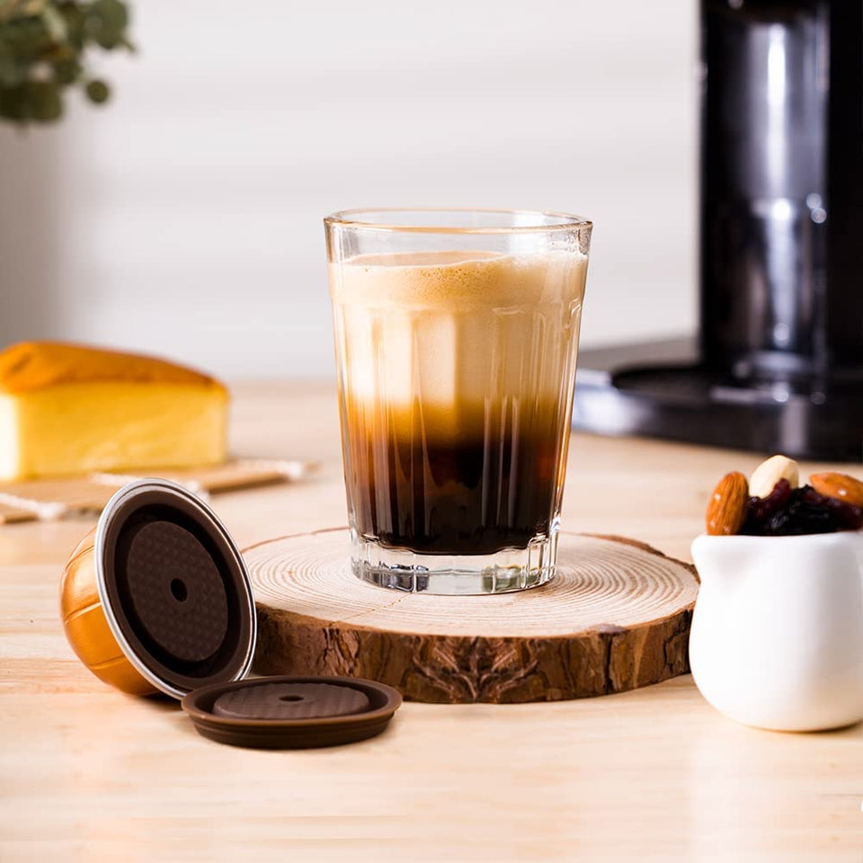 Capsule rechargeable avec couvercle en silicone pour machine Nespresso Vertuo par Cafécolo