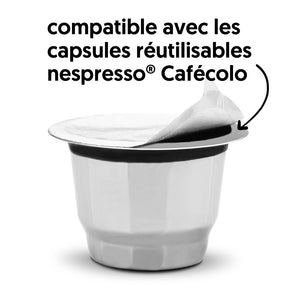 Capsule réutilisable universelle compatible nespresso avec opercule Cafécolo