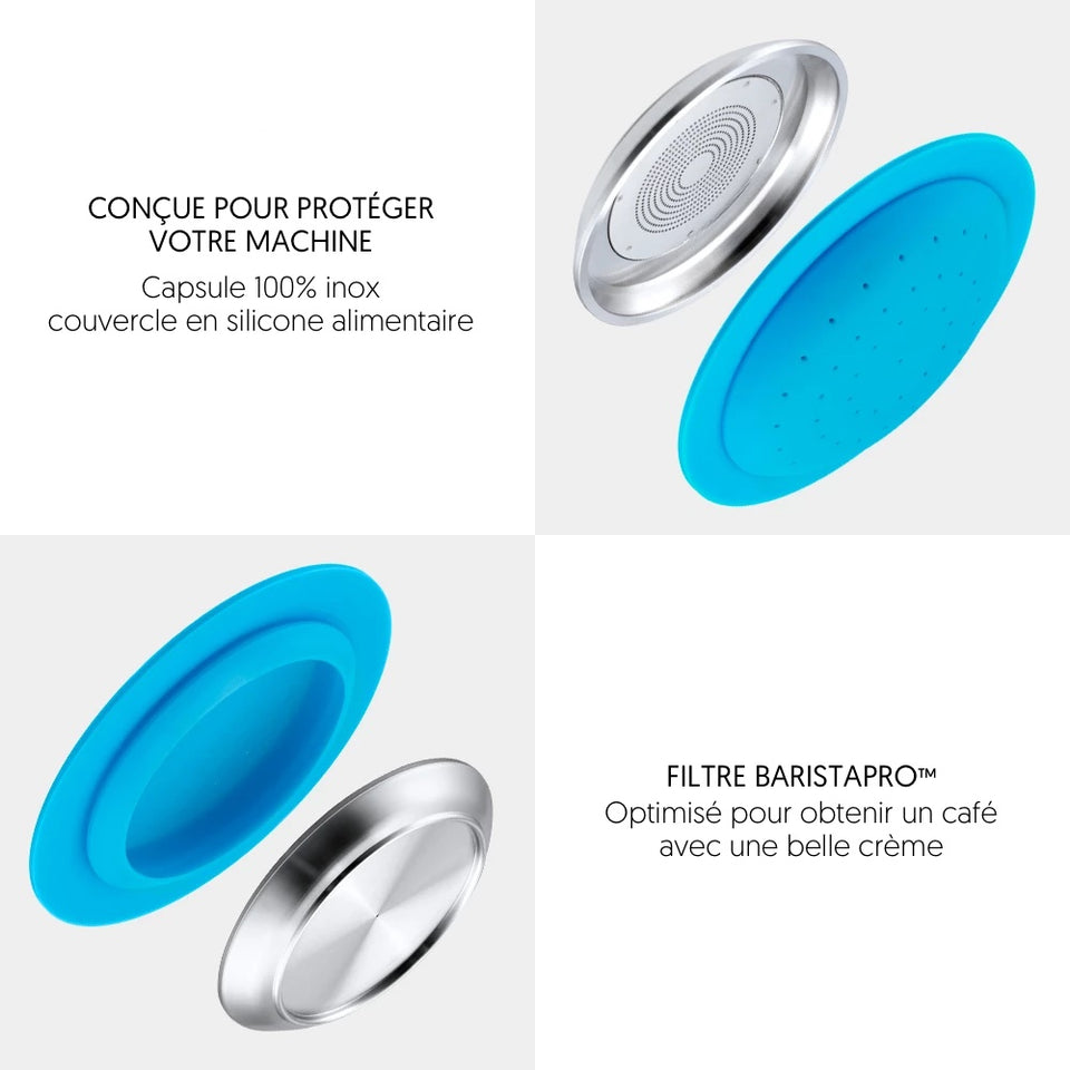 Capsule réutilisable Nespresso Zenius avec filtre Baristapro Cafécolo