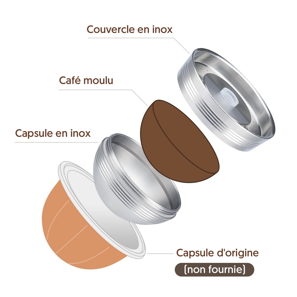 Café Filtres,Capsules de café rechargeables et réutilisables, 60-180ml Café Filtres,Capsules de café rechargeables et réutilisables, 60-180ml